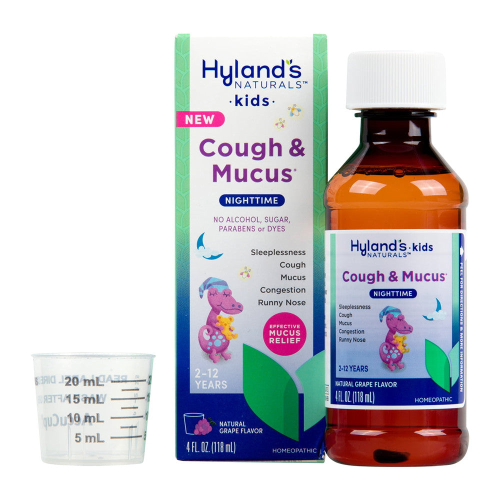 Hylands Naturals Kids Nighttime Cough and Mucus Grape Liquid, 4 Oz